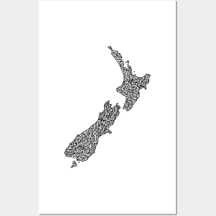 New Zealand Map Posters and Art